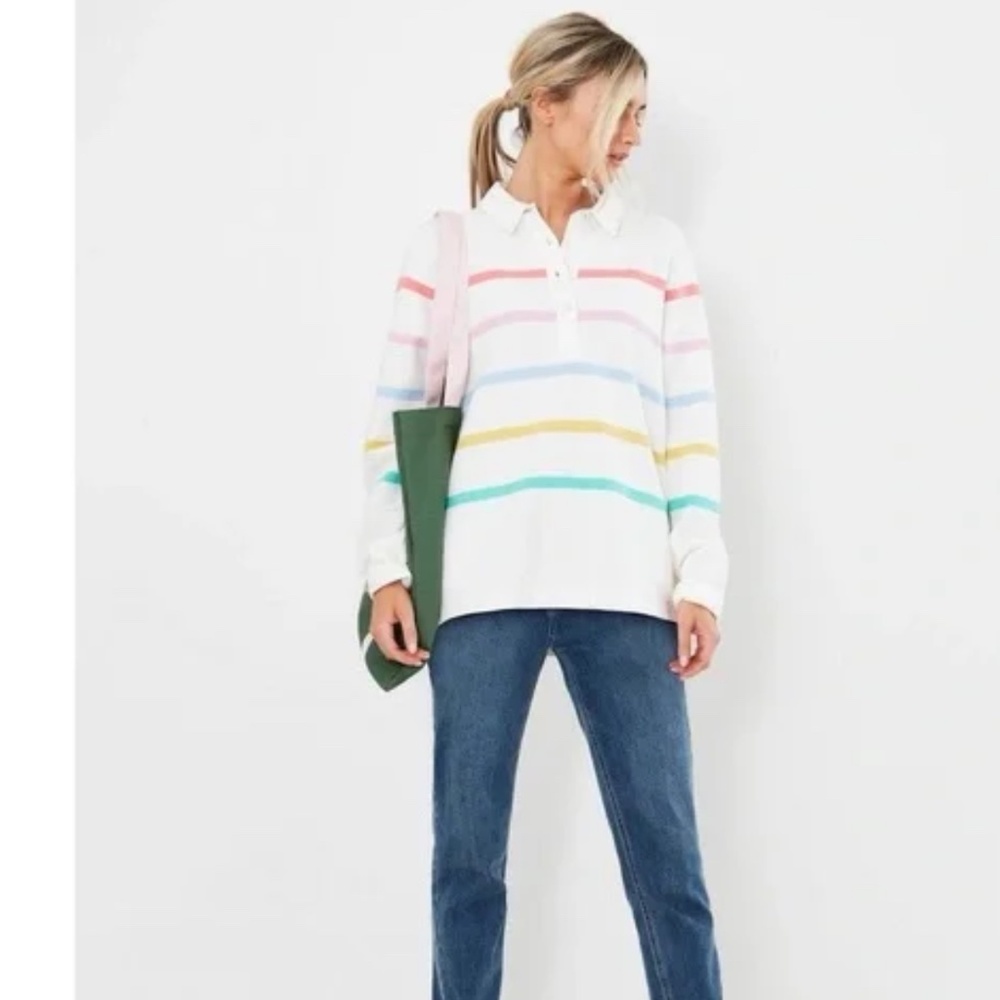Joules Cream Stripe Thorley Deck Sweatshirt
